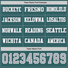 Charger l&#39;image dans la galerie, Custom Midnight Green Gray-White Long Sleeve Authentic Football Jersey
