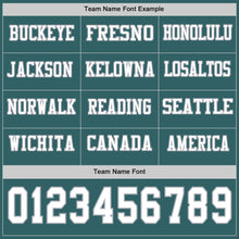 Charger l&#39;image dans la galerie, Custom Midnight Green White-Gray Long Sleeve Authentic Football Jersey
