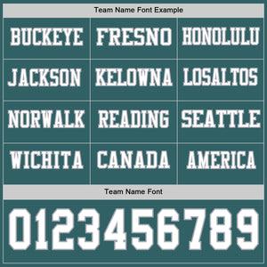 Custom Midnight Green White-Gray Long Sleeve Authentic Football Jersey