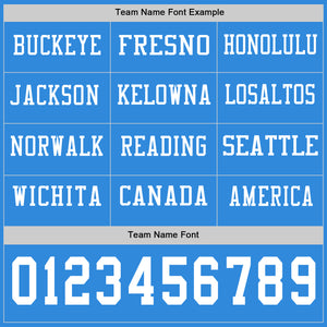 Custom Powder Blue White Long Sleeve Authentic Football Jersey