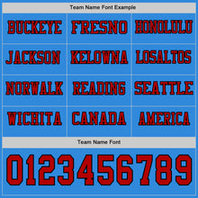 Charger l&#39;image dans la galerie, Custom Powder Blue Red-Black Long Sleeve Authentic Football Jersey
