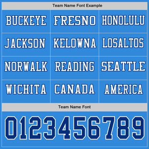 Custom Powder Blue Royal-White Long Sleeve Authentic Football Jersey