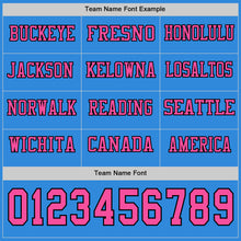 Charger l&#39;image dans la galerie, Custom Powder Blue Pink-Black Long Sleeve Authentic Football Jersey
