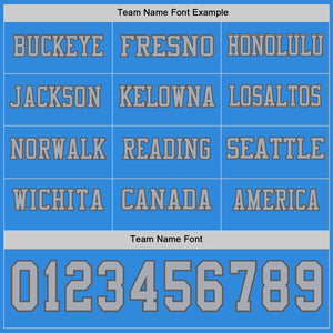 Custom Powder Blue Gray-Steel Gray Long Sleeve Authentic Football Jersey