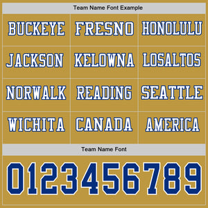 Custom Old Gold Royal-White Long Sleeve Authentic Football Jersey