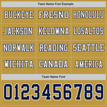 Charger l&#39;image dans la galerie, Custom Old Gold Navy-White Long Sleeve Authentic Football Jersey
