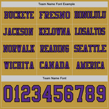 Charger l&#39;image dans la galerie, Custom Old Gold Purple-Black Long Sleeve Authentic Football Jersey
