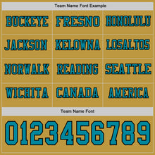 Charger l&#39;image dans la galerie, Custom Old Gold Teal-Black Long Sleeve Authentic Football Jersey

