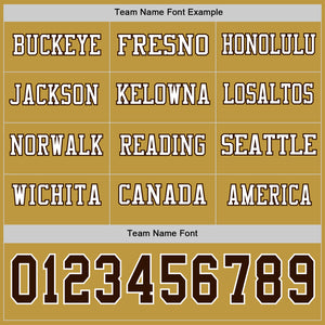 Custom Old Gold Brown-White Long Sleeve Authentic Football Jersey