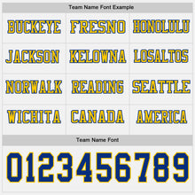 Charger l&#39;image dans la galerie, Custom White Royal-Yellow Long Sleeve Authentic Football Jersey
