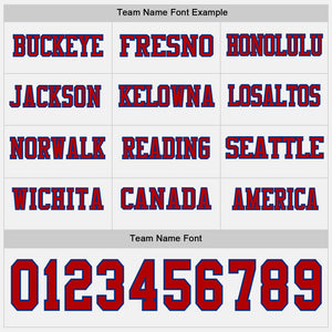 Custom White Red-Royal Long Sleeve Authentic Football Jersey