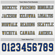 Charger l&#39;image dans la galerie, Custom White Royal-Old Gold Long Sleeve Authentic Football Jersey
