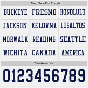 Custom White Navy Long Sleeve Authentic Football Jersey