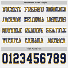 Charger l&#39;image dans la galerie, Custom White Navy-Old Gold Long Sleeve Authentic Football Jersey
