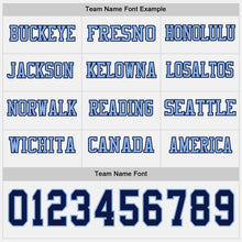 Charger l&#39;image dans la galerie, Custom White Navy-Light Blue Long Sleeve Authentic Football Jersey
