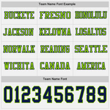 Charger l&#39;image dans la galerie, Custom White Navy-Neon Green Long Sleeve Authentic Football Jersey
