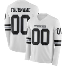 Charger l&#39;image dans la galerie, Custom White Black-Gray Long Sleeve Authentic Football Jersey
