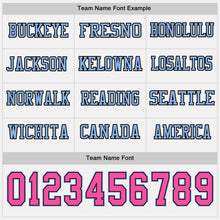Charger l&#39;image dans la galerie, Custom White Pink Black-Light Blue Long Sleeve Authentic Football Jersey
