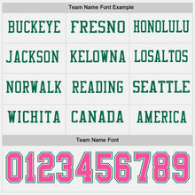 Charger l&#39;image dans la galerie, Custom White Pink-Kelly Green Long Sleeve Authentic Football Jersey

