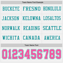 Charger l&#39;image dans la galerie, Custom White Pink-Teal Long Sleeve Authentic Football Jersey
