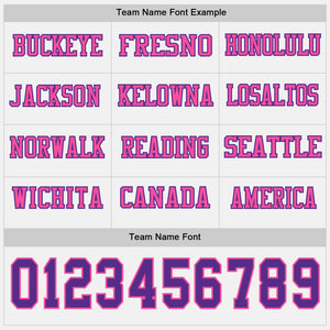 Custom White Purple-Pink Long Sleeve Authentic Football Jersey