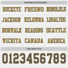 Charger l&#39;image dans la galerie, Custom White Steel Gray-Old Gold Long Sleeve Authentic Football Jersey
