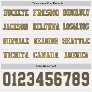 Custom White Steel Gray-Old Gold Long Sleeve Authentic Football Jersey