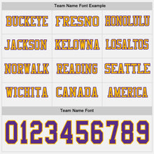 Charger l&#39;image dans la galerie, Custom White Purple-Gold Long Sleeve Authentic Football Jersey
