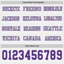 Charger l&#39;image dans la galerie, Custom White Purple-Gray Long Sleeve Authentic Football Jersey
