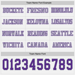 Custom White Purple-Gray Long Sleeve Authentic Football Jersey