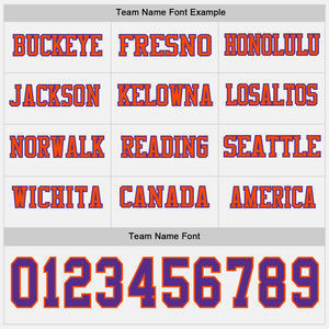 Custom White Purple-Orange Long Sleeve Authentic Football Jersey