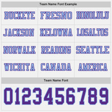 Charger l&#39;image dans la galerie, Custom White Purple-Light Blue Long Sleeve Authentic Football Jersey
