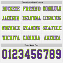 Charger l&#39;image dans la galerie, Custom White Purple-Neon Green Long Sleeve Authentic Football Jersey
