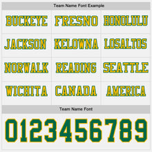 Charger l&#39;image dans la galerie, Custom White Kelly Green-Gold Long Sleeve Authentic Football Jersey
