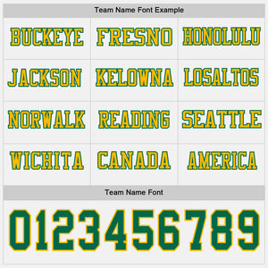 Custom White Kelly Green-Gold Long Sleeve Authentic Football Jersey