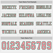Load image into Gallery viewer, Custom White Medium Pink-Kelly Green Long Sleeve Authentic Football Jersey
