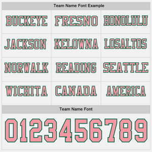 Custom White Medium Pink-Kelly Green Long Sleeve Authentic Football Jersey