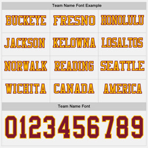 Custom White Crimson-Gold Long Sleeve Authentic Football Jersey