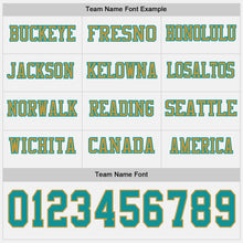 Charger l&#39;image dans la galerie, Custom White Teal-Old Gold Long Sleeve Authentic Football Jersey
