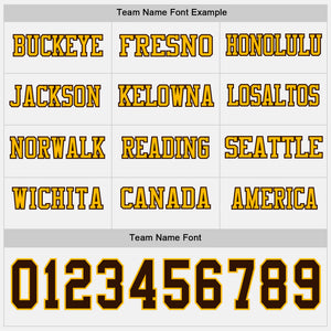 Custom White Brown-Gold Long Sleeve Authentic Football Jersey