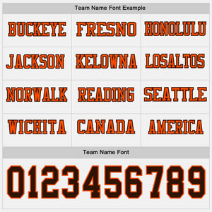 Custom White Brown-Orange Long Sleeve Authentic Football Jersey