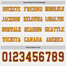 Charger l&#39;image dans la galerie, Custom White Burgundy-Gold Long Sleeve Authentic Football Jersey
