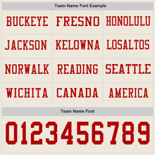 Charger l&#39;image dans la galerie, Custom Cream Red Long Sleeve Authentic Football Jersey

