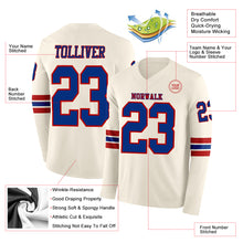 Charger l&#39;image dans la galerie, Custom Cream Royal-Red Long Sleeve Authentic Football Jersey
