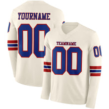 Charger l&#39;image dans la galerie, Custom Cream Royal-Red Long Sleeve Authentic Football Jersey
