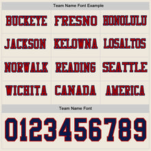 Загрузить изображение в средство просмотра галереи, Custom Cream Navy-Red Long Sleeve Authentic Football Jersey
