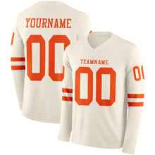 Charger l&#39;image dans la galerie, Custom Cream Orange Long Sleeve Authentic Football Jersey
