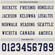 Charger l&#39;image dans la galerie, Custom Cream Navy Long Sleeve Authentic Football Jersey
