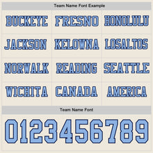 Charger l&#39;image dans la galerie, Custom Cream Light Blue-Navy Long Sleeve Authentic Football Jersey
