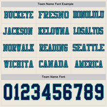 Charger l&#39;image dans la galerie, Custom Cream Navy-Teal Long Sleeve Authentic Football Jersey
